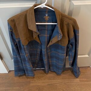 Kuhl Men's Blue and Tan Checkered Shirt Jacket